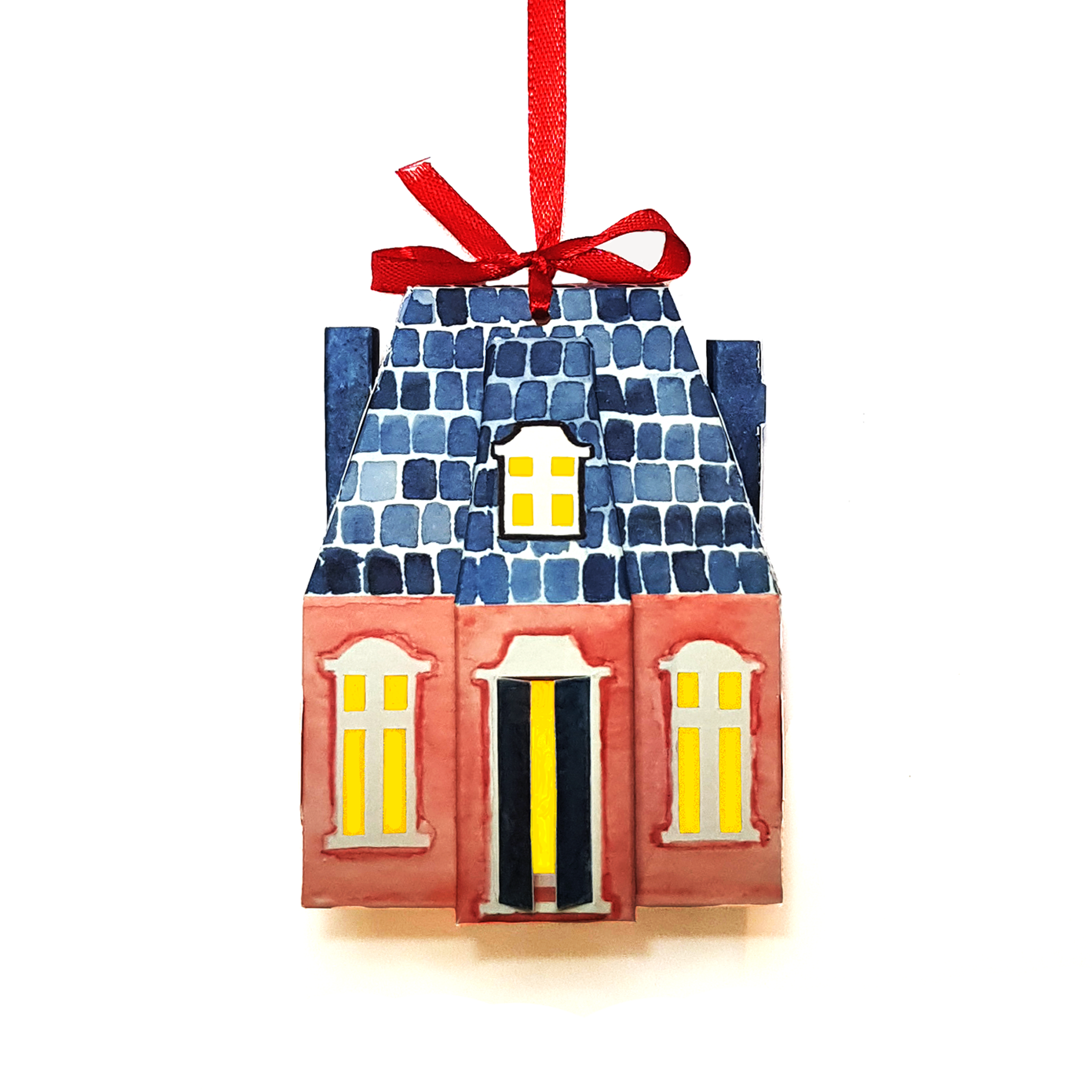 A hanging house ornament