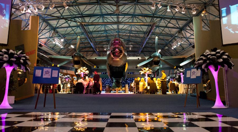 Royal airforce museum decorated for an event