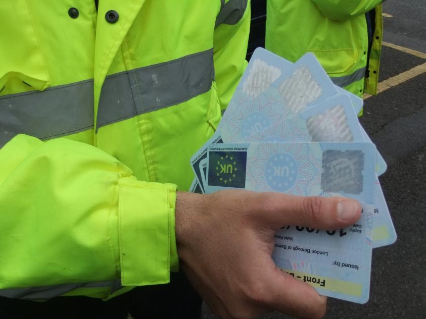 image of seized blue badges